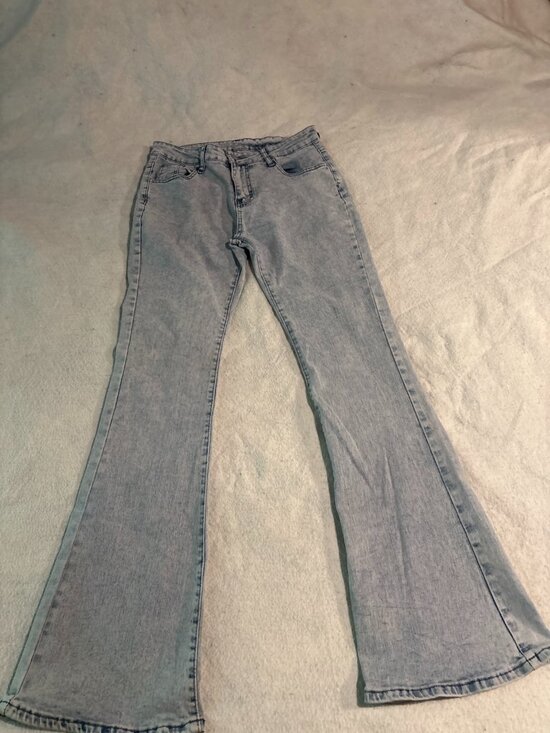 Denim - Y2K Light Wash Flare Jeans Large Stretch Denim Bootcut 31" Inseam - Size Large